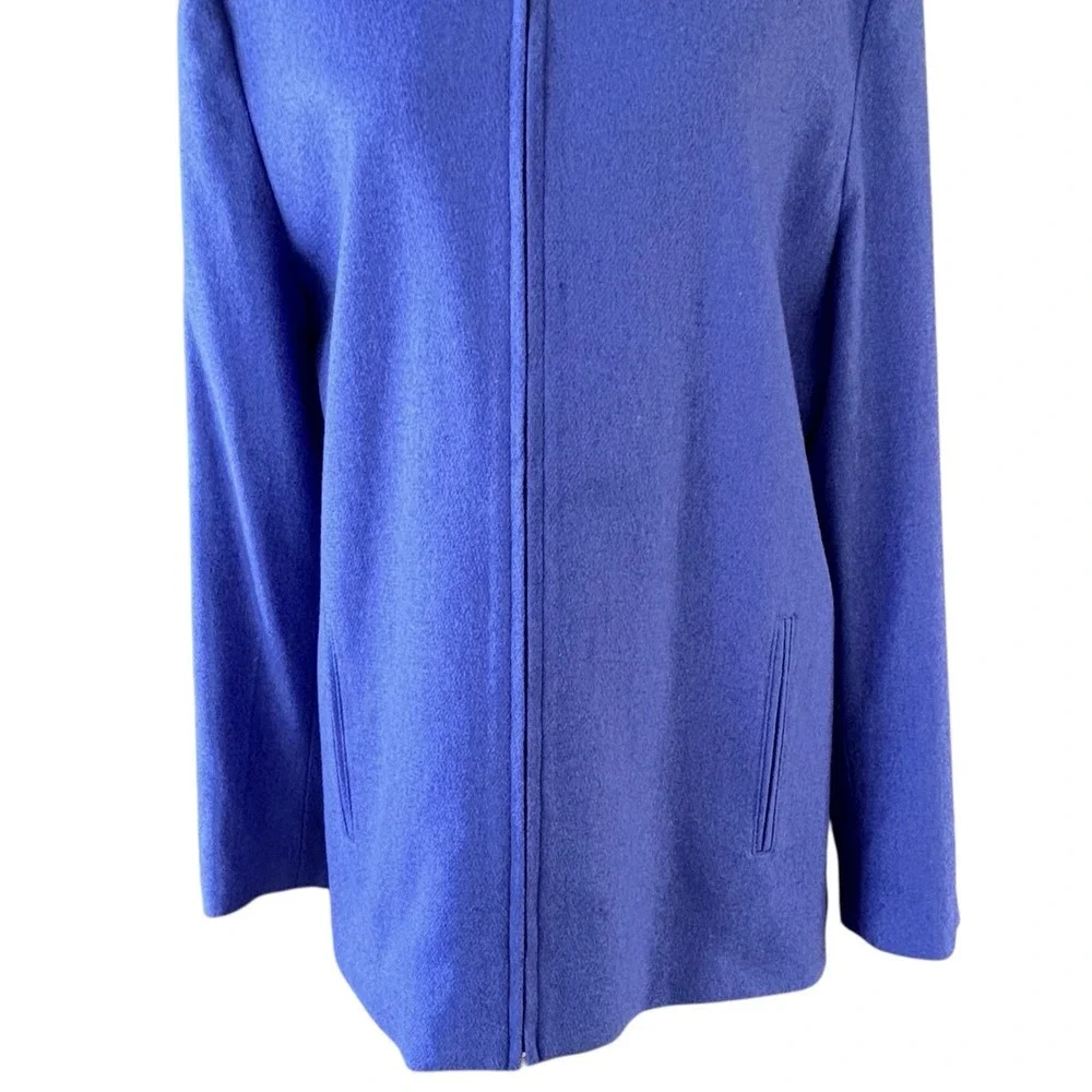 Harris Wallace Jacket Womens 12 Wool Blend‎ Purple Zip Utility Chic Minimalistic